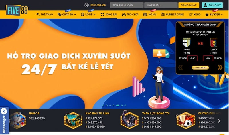 Five88 có thiết kế giao diện chuyên nghiệp