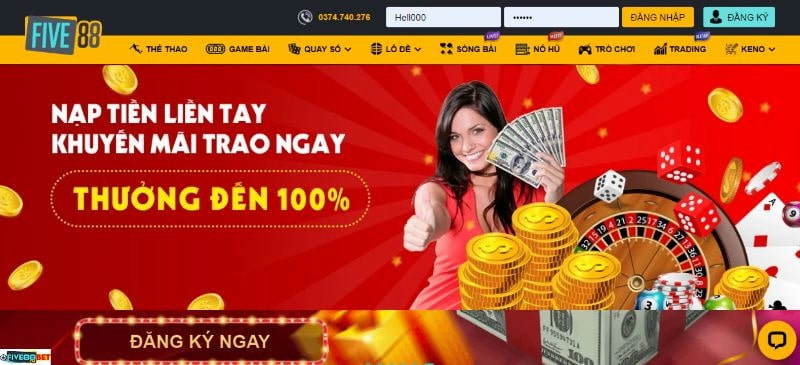 Five88 cung cấp nhiều chương trình khuyến mãi siêu giá trị